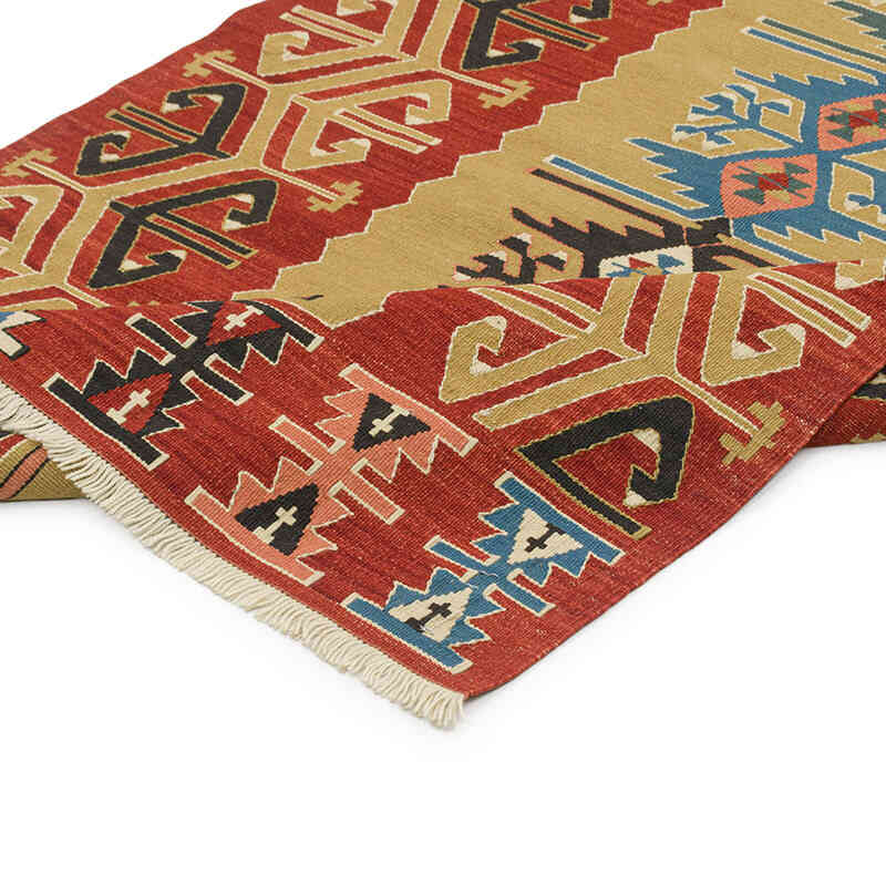 Çok Renkli Yeni Kök Boya El Dokuma Kilim - 94 cm x 266 cm - K0028166