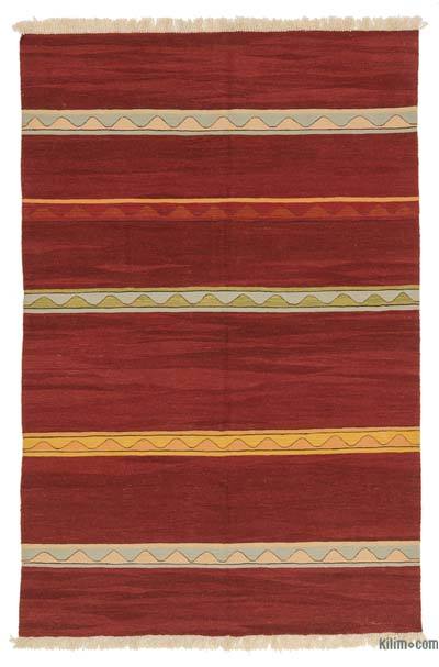 Red New Handwoven Turkish Kilim Rug - 5' 11" x 8' 10" (71" x 106")