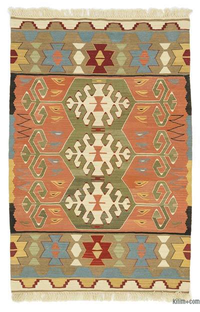Multicolor New Handwoven Turkish Kilim Rug - 3' 2" x 4' 9" (38" x 57")