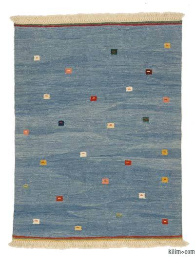 Blue New Handwoven Turkish Kilim Rug