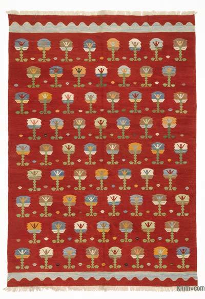 Rojo Nueva Alfombra Turca Kilim - 200 cm x 280 cm