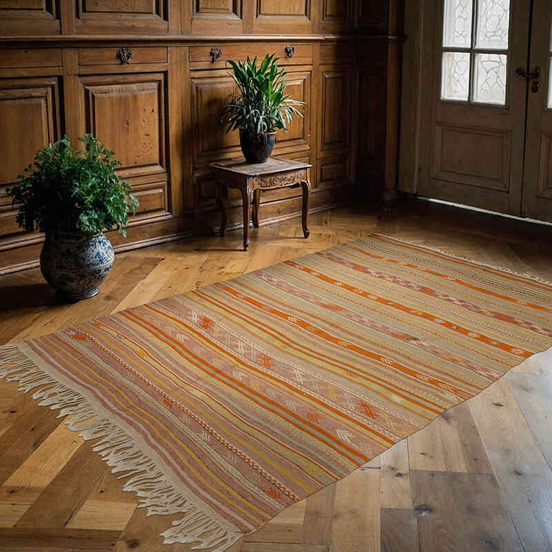 Çok Renkli Fethiye Kilimi - 150 cm x 222 cm - K0033090