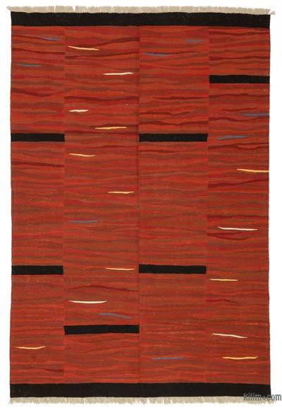 Red New Handwoven Turkish Kilim Rug - 6' 1" x 9'  (73" x 108")