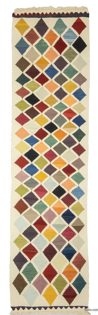 Multicolor Nuevo Kilim Turco De Pasillo - 89 cm x 335 cm