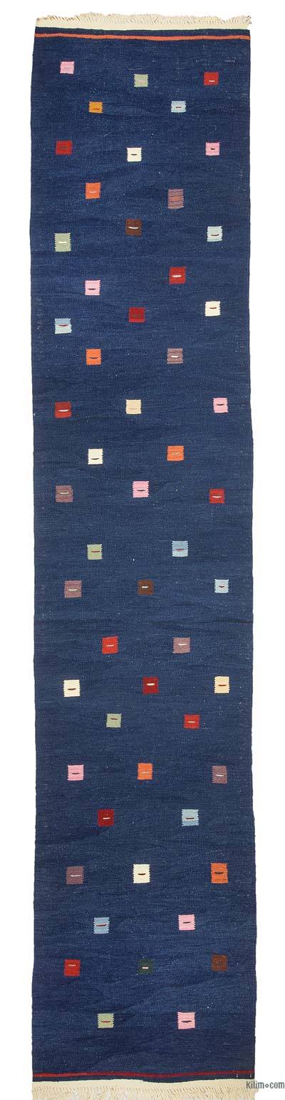 Blue New Turkish Kilim Runner