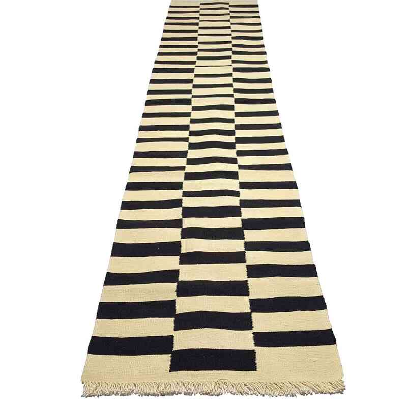 Siyah, Bej Yeni Kök Boya Yolluk Kilim - K0033135