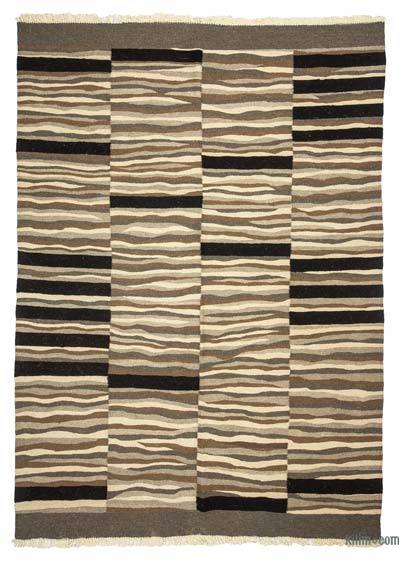Brown, Beige New Handwoven Turkish Kilim Rug