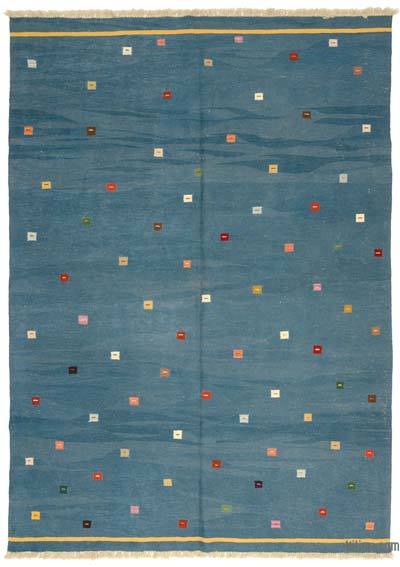 Lacivert Yeni Kök Boya El Dokuma Kilim - 206 cm x 287 cm