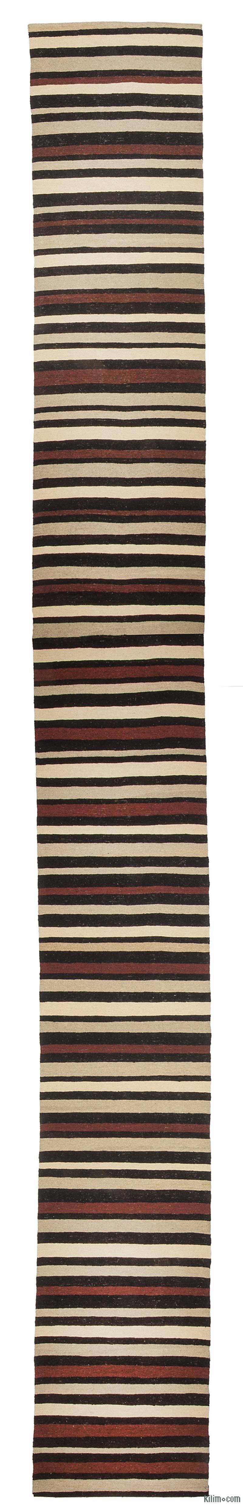 Kahverengi, Bej Yeni Kök Boya Yolluk Kilim - K0033164