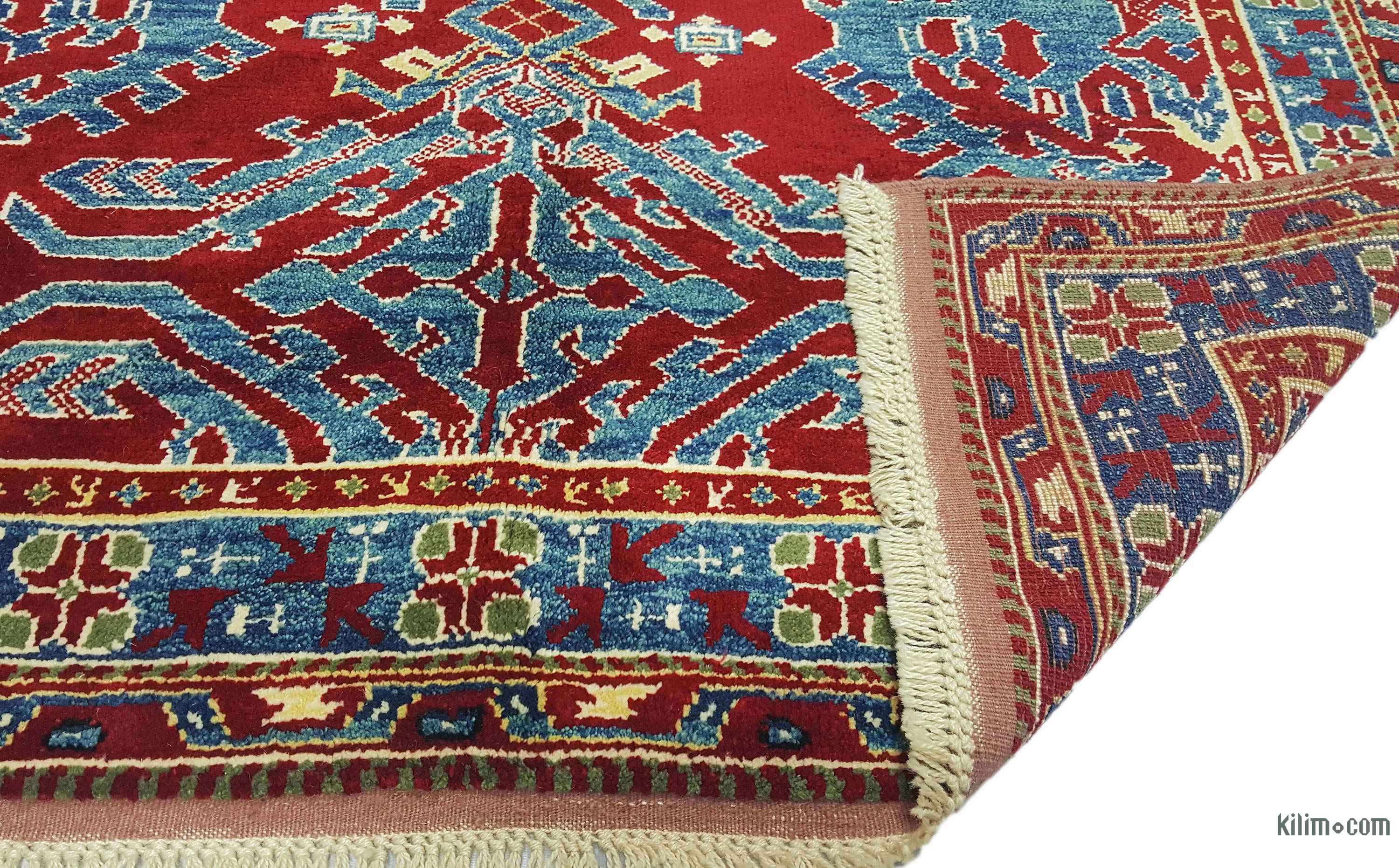 K0033167 Red, Blue New Turkish Pile Rug - 5' 5