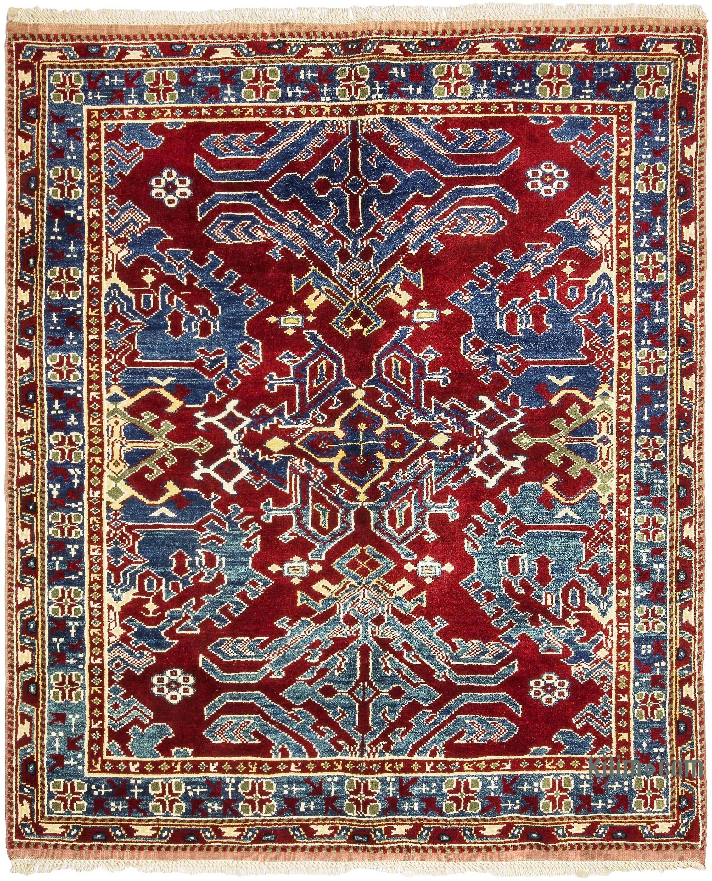 Red, Blue New Turkish Pile Rug - 5' 5