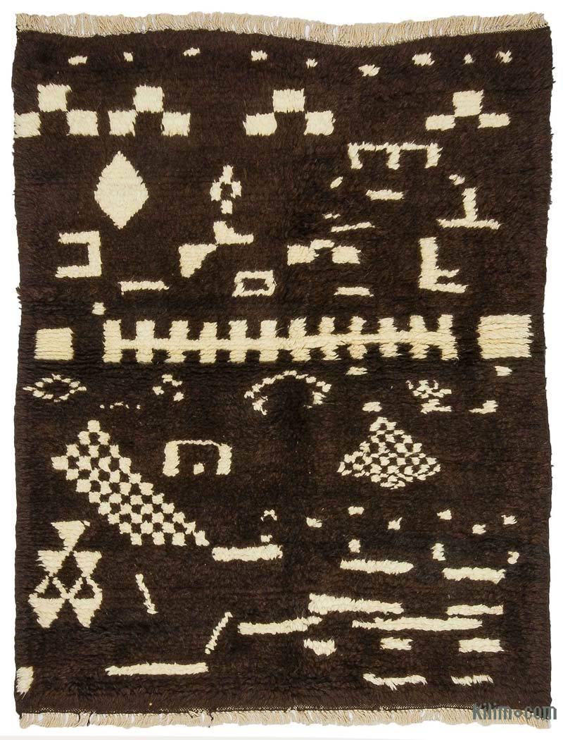 Brown New Moroccan Style Hand-Knotted Tulu Rug - 3' 10" x 4' 10" (46" x 58") - K0033190