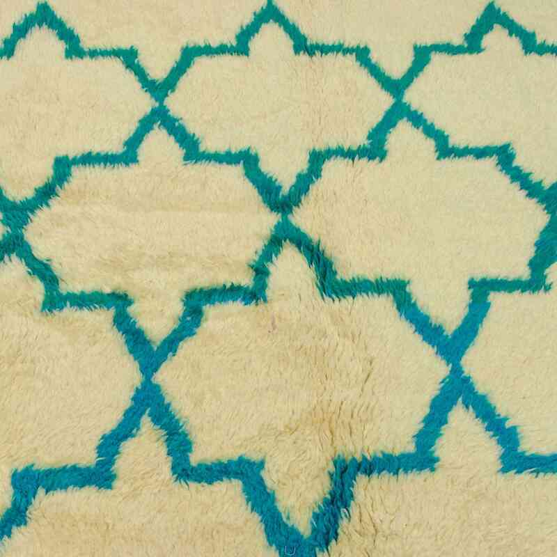 Beige New Moroccan Style Hand-Knotted Tulu Rug - 8' 8" x 12' 2" (104" x 146") - K0033200