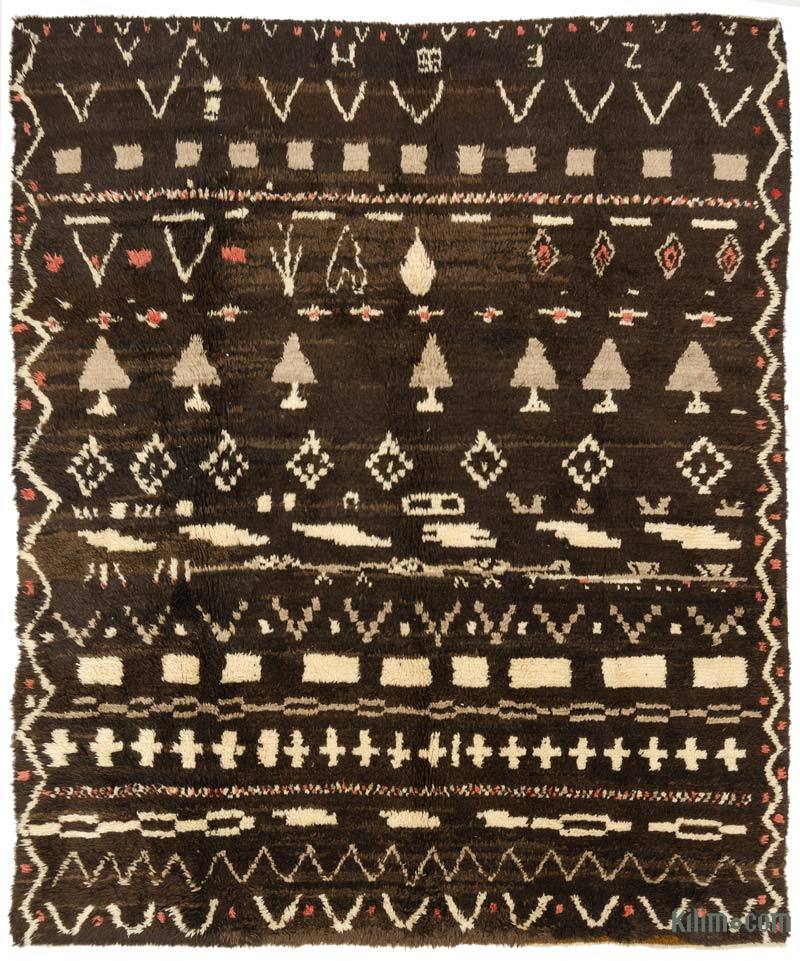 Brown New Moroccan Style Hand-Knotted Tulu Rug - 8' 2" x 9' 8" (98" x 116") - K0033205