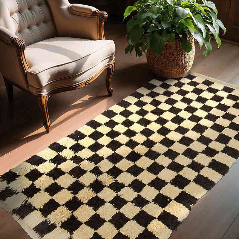 Kahverengi, Bej Yeni Anadolu Tülü - 133 cm x 193 cm - K0033210