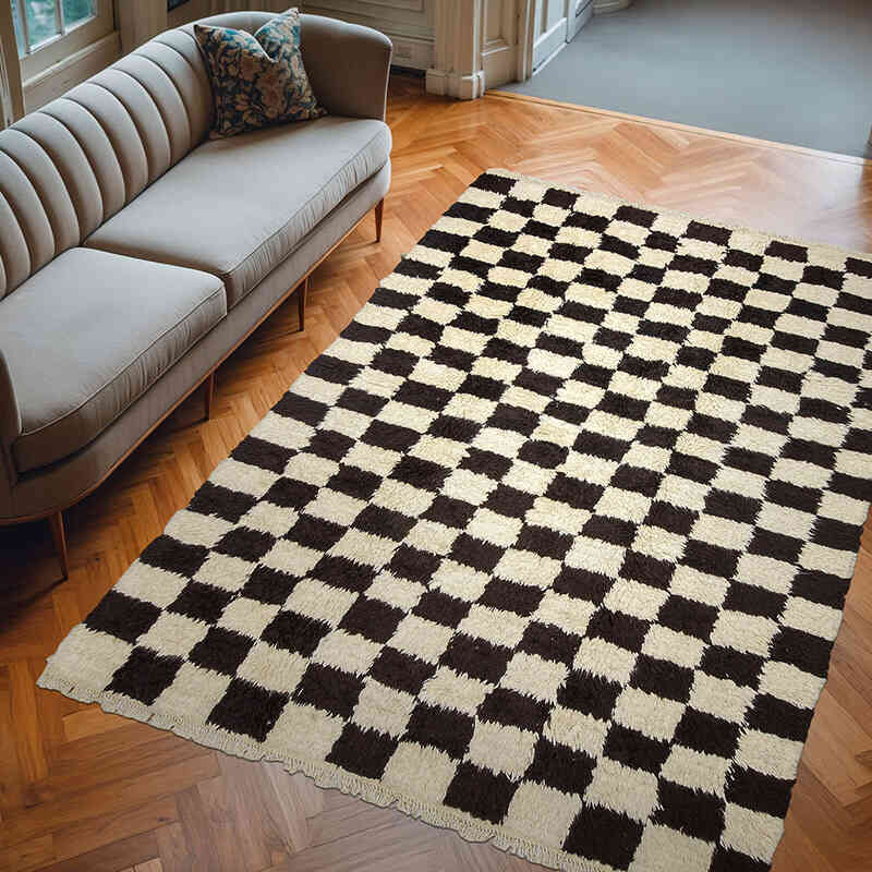 Kahverengi, Bej Yeni Anadolu Tülü - 205 cm x 287 cm - K0033220