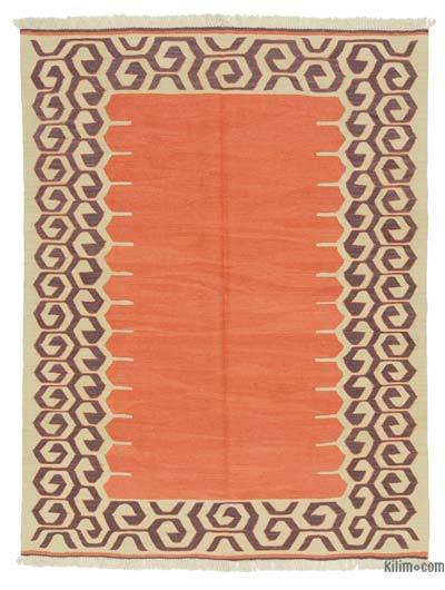 Rojo Nueva Alfombra Turca Kilim - 148 cm x 195 cm