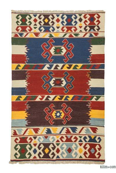 Multicolor New Handwoven Turkish Kilim Rug - 4' 1" x 6' 6" (49" x 78")