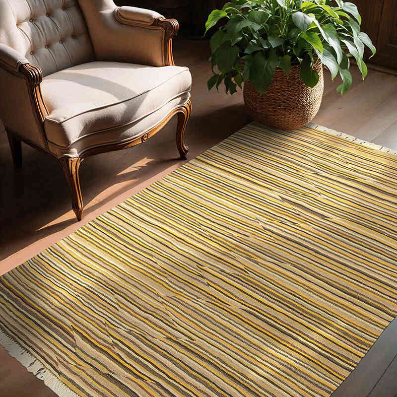 Multicolor New Handwoven Turkish Kilim Rug - 4' 6" x 5' 10" (54" x 70") - K0033240