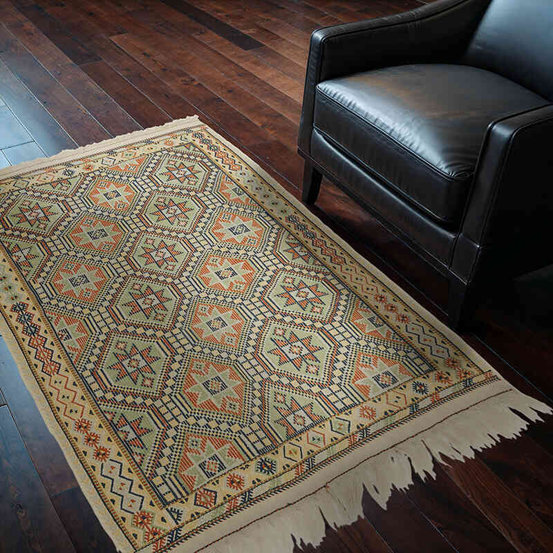 Beige Vintage Konya Jijim Rug - 4' 2" x 5' 6" (50" x 66") - K0033322