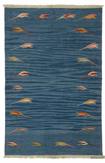 Lacivert Yeni El Dokuma Kilim