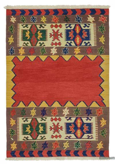 Multicolor New Handwoven Turkish Kilim Rug - 4' 2" x 5' 10" (50" x 70")