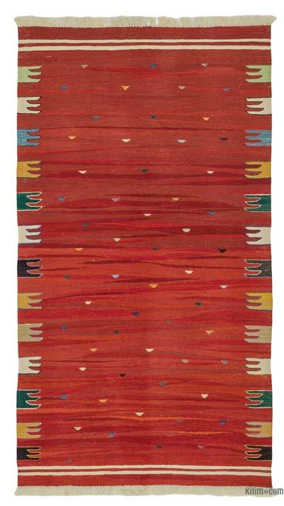 Red New Handwoven Turkish Kilim Rug