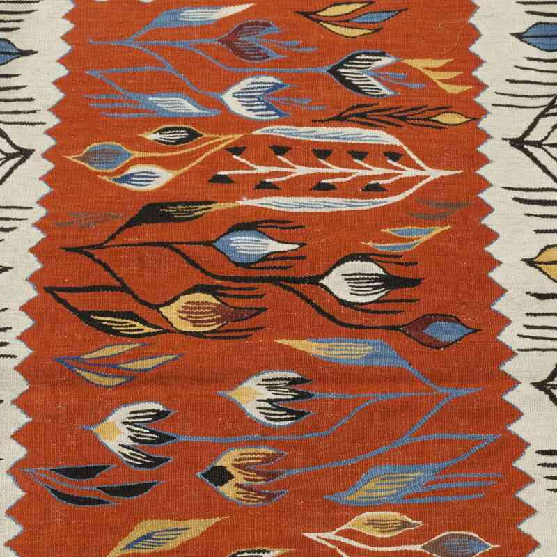 Kırmızı, Bej Yeni El Dokuma Kilim - K0033835