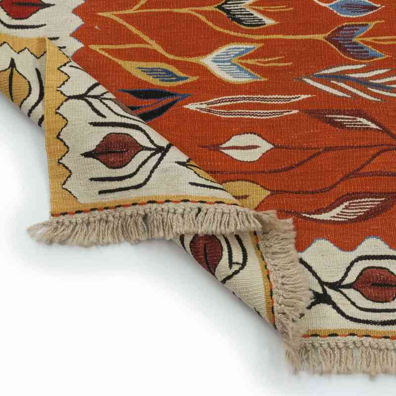 Kırmızı, Bej Yeni El Dokuma Kilim - K0033835