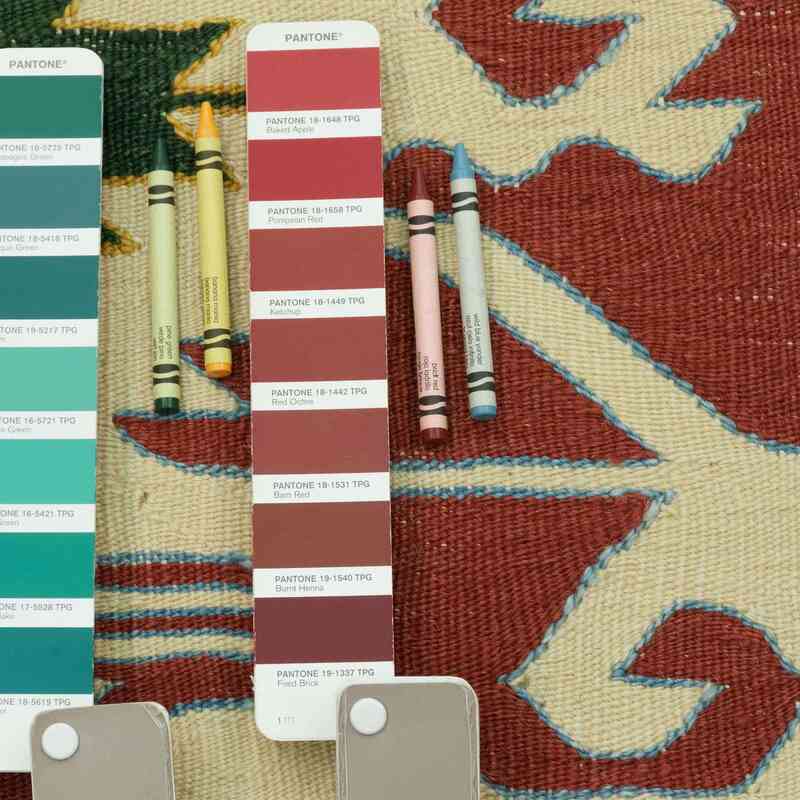 Multicolor New Handwoven Turkish Kilim Rug - 3' 2" x 3' 8" (38" x 44") - K0033843