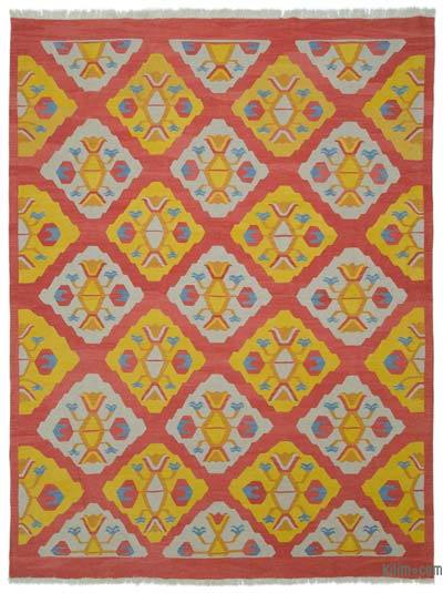 Sarı, Kırmızı Yeni El Dokuma Kilim