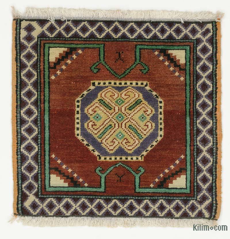 Vintage Turkish Hand-Knotted Rug - 1' 7" x 1' 6" (19" x 18") - K0034124
