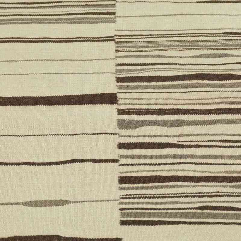 Bej, Kahverengi Yeni El Dokuma Kilim - K0035988