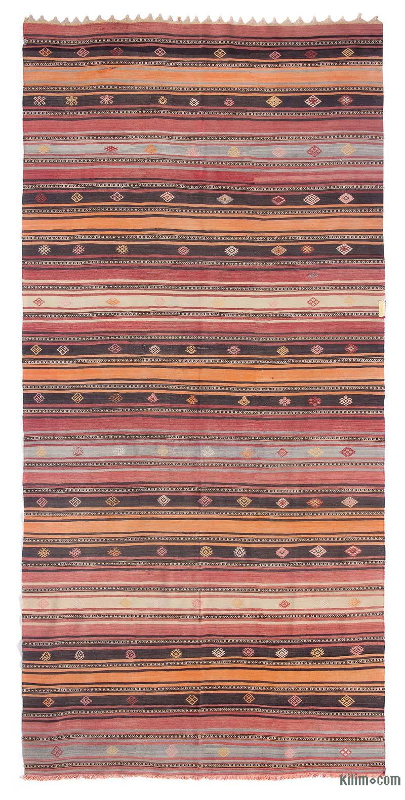 Multicolor Vintage Sivas Kilim Rug - 5' 5" x 11' 4" (65" x 136") - K0036092