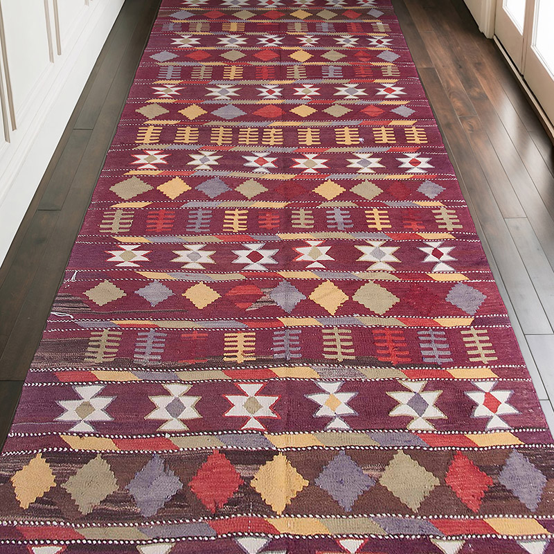 Vintage Antalya Kilim Rug - 4' 9" x 11'  (57" x 132") - K0036102