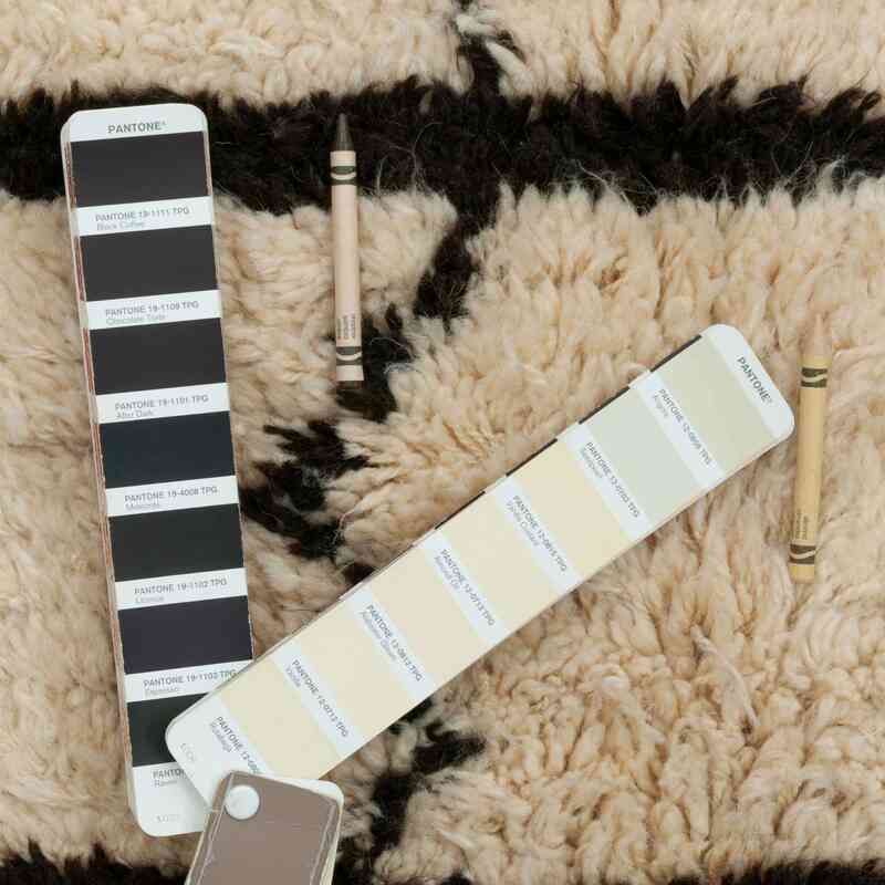 Beige, Marrón Alfombra "Tulu" de estilo marroquí anudada a mano - 202 cm x 306 cm - K0036302