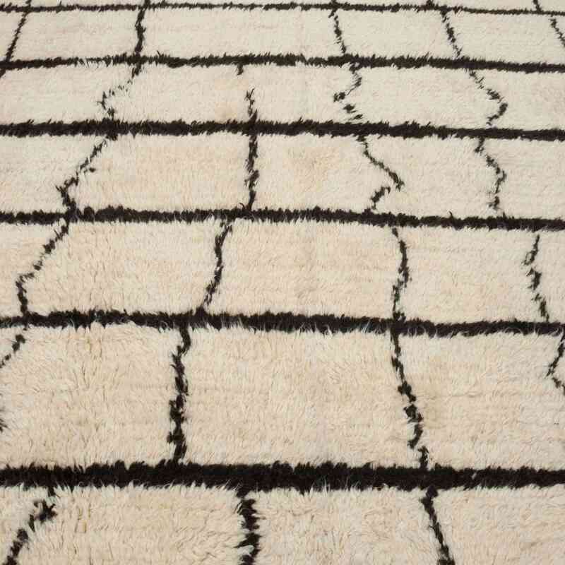 Beige, Marrón Alfombra "Tulu" de estilo marroquí anudada a mano - 202 cm x 306 cm - K0036302