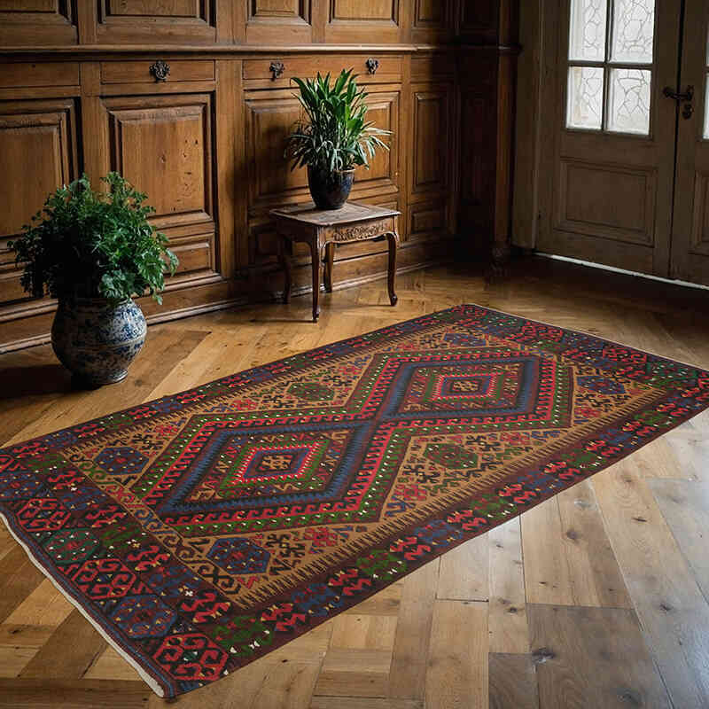 Çok Renkli Fethiye Kilimi - 130 cm x 236 cm - K0036437