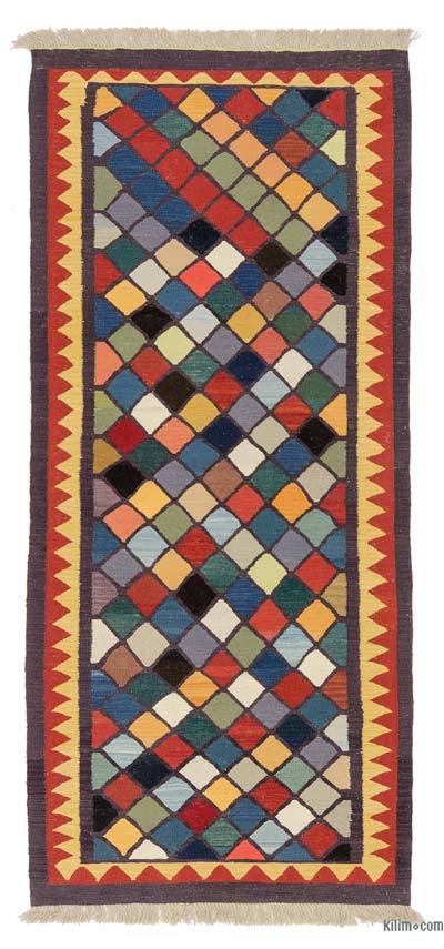 Çok Renkli Yeni Kök Boya Yolluk Kilim - 113 cm x 247 cm