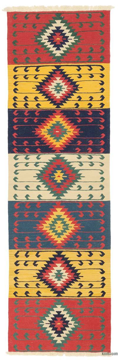 Çok Renkli Yeni Kök Boya Yolluk Kilim - 89 cm x 289 cm