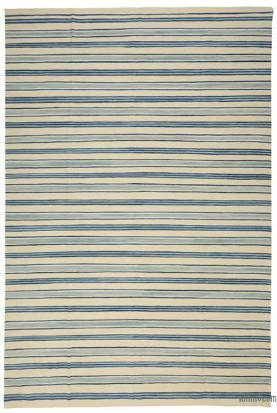 Beige, Blue New Turkish Kilim Rug