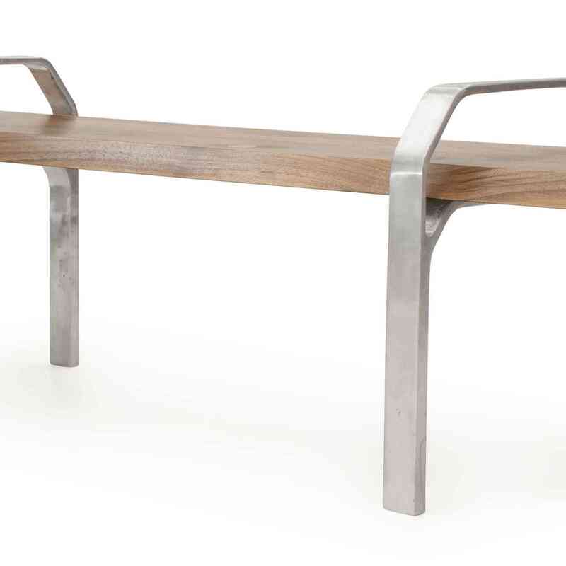 Walnut Coffee Table with Cast Aluminium Legs - K0036508