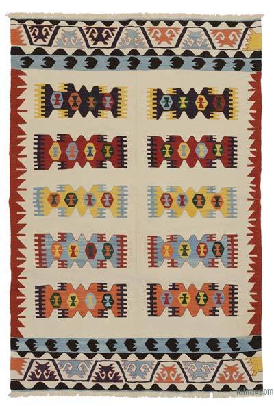 Beige, Multicolor New Handwoven Turkish Kilim Rug