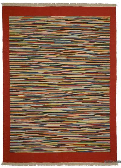 Multicolor New Handwoven Turkish Kilim Rug - 5' 8" x 7' 11" (68" x 95")