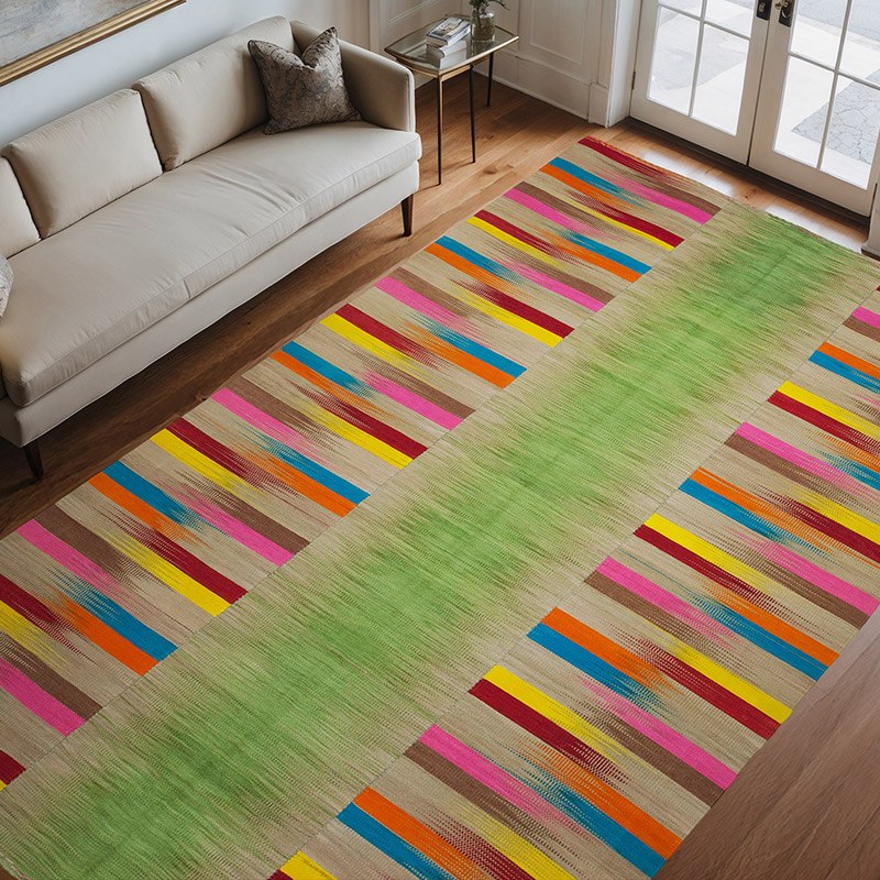 Multicolor Neo Caspian Kilim Rug - 6' 11" x 10' 11" (83" x 131") - K0036996