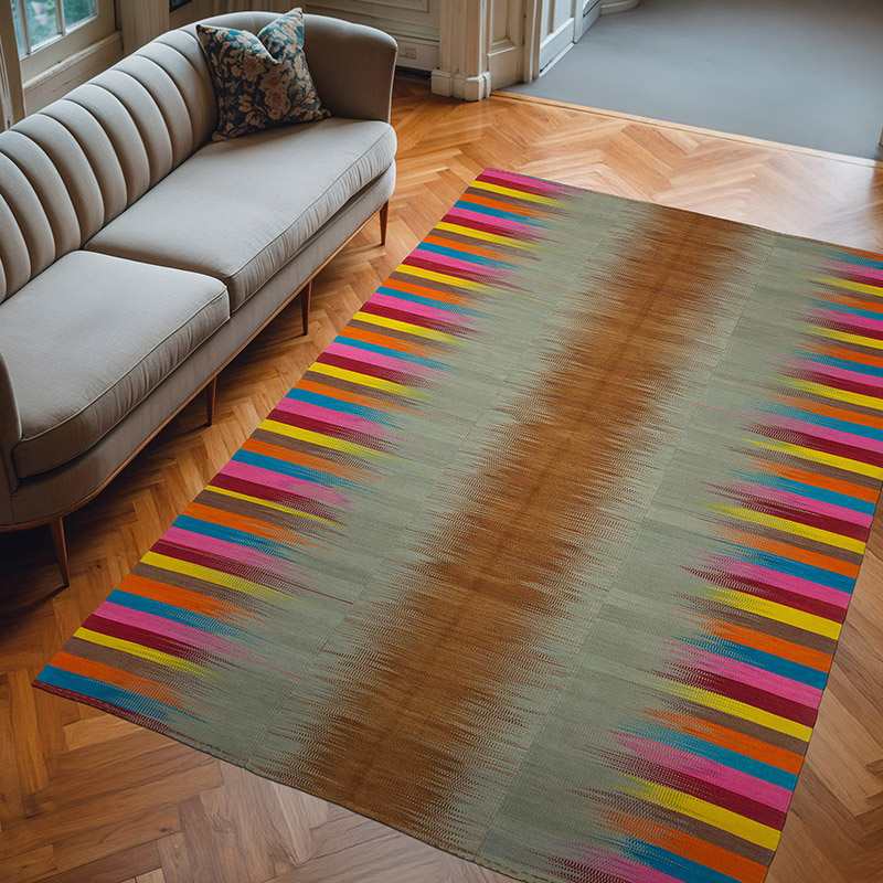 Multicolor Alfombra Neo Caspian Kilim - 211 cm x 316 cm - K0037008