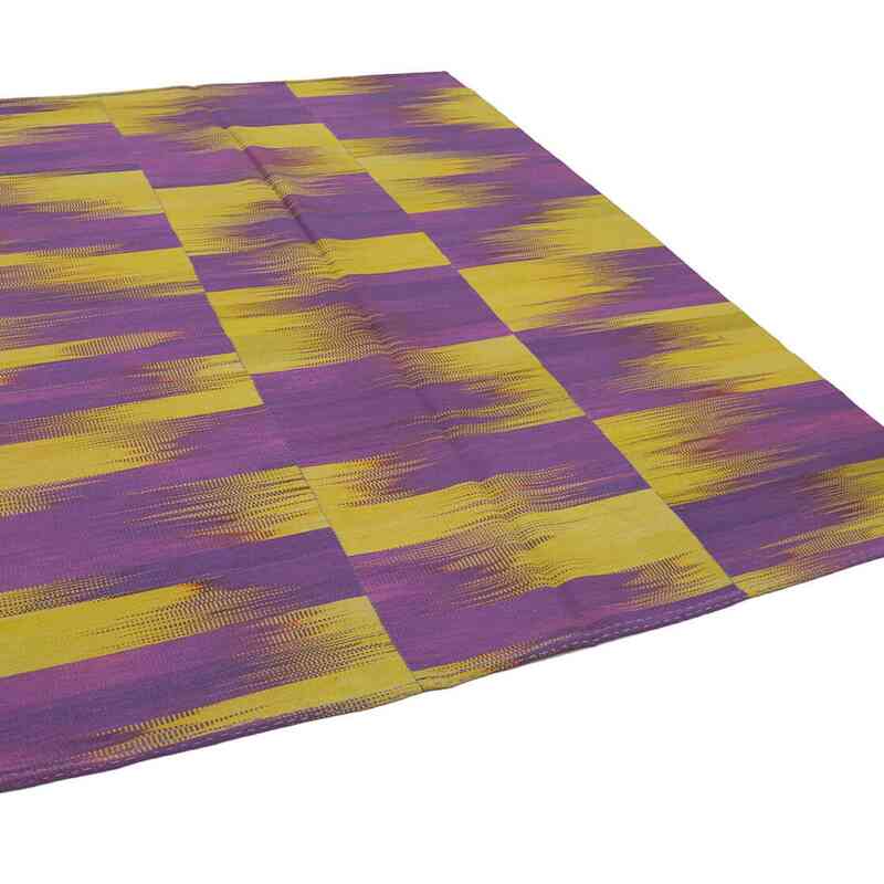 Púrpura, Amarillo Alfombra Neo Caspian Kilim - 212 cm x 278 cm - K0037010