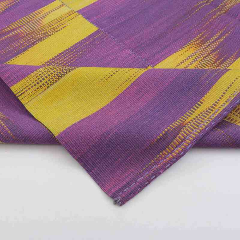 Purple, Yellow Neo Caspian Kilim Rug - 6' 11" x 9' 1" (83" x 109") - K0037010
