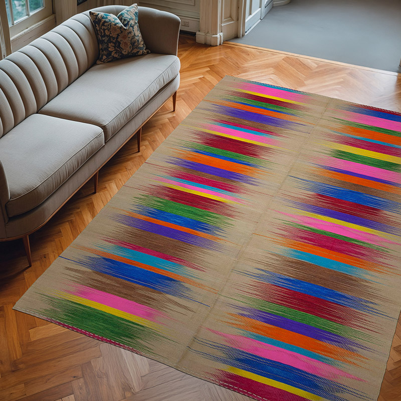 Multicolor Alfombra Neo Caspian Kilim - 203 cm x 287 cm - K0037014