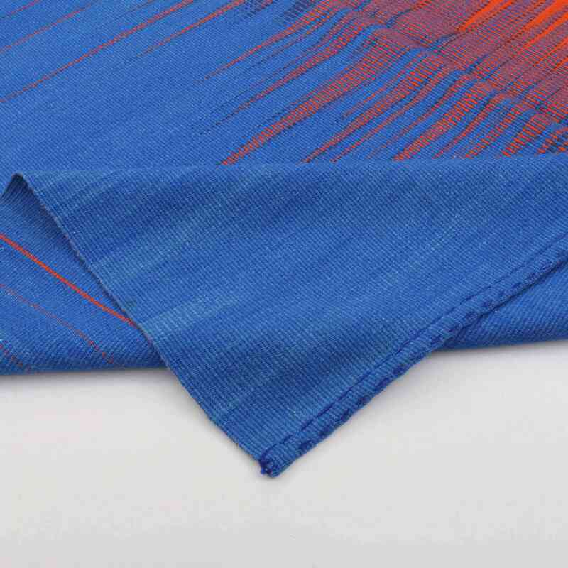 Blue, Orange Neo Caspian Kilim Rug - 5' 10" x 8' 8" (70" x 104") - K0037028